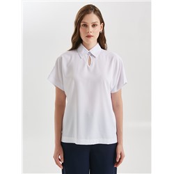 Блузка белая с коротким рукавом
