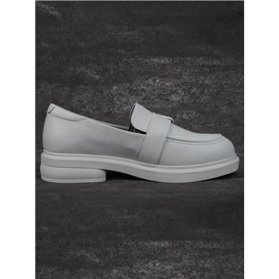 03-PDJ71-3 LT. GRAY Лоферы женские (натуральная кожа)