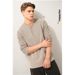 Мужской лонгслив на пуговицах Happyfox