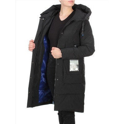 20-901 BLACK Пальто зимнее женское HAPPYSNOW (150 гр. холлофайбера)