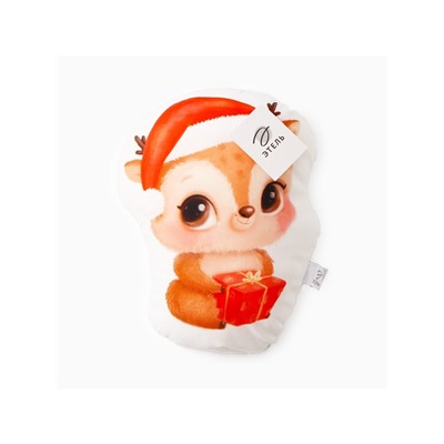 Подушка декоративная новогодняя «Этель. Оленёнок», 27×35 см, велюр