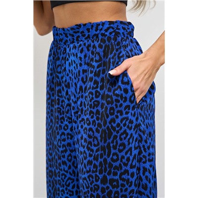 Брюки широкие синие с карманами