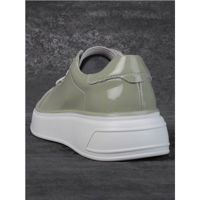 05-PDD215-3 GRAY GREEN Кроссовки женские (натуральная кожа)