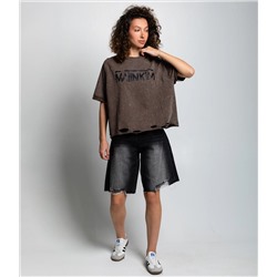 Футболка #КТ01537, коричневый