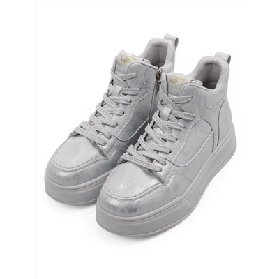 01-A324-6B GRAY/LT. BLUE Ботинки демисезонные женские (натуральная кожа)