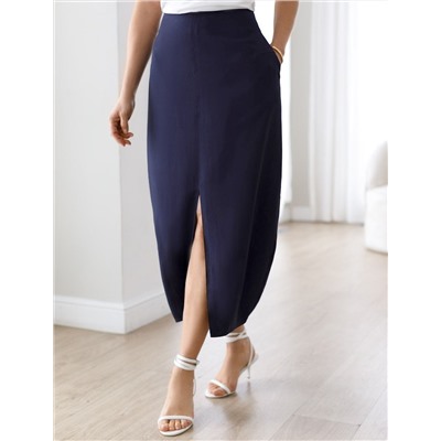 Юбка тюльпан с разрезом скроенная по косой из плотного лиоцелла