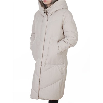 8836 LT. BEIGE Пальто зимнее женское (150 гр. холлофайбер)