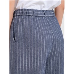 Брюки сине-серые в полоску