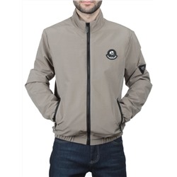 EM25057-1 BEIGE Куртка-бомбер мужская демисезонная (100 гр. синтепон)