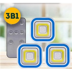 Светильник с пультом и регулировкой яркости (3 шт) LED light with Remote Control set 3