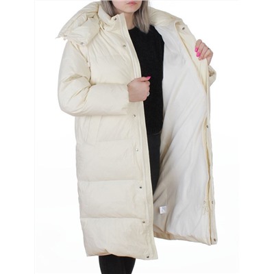 3063 MILK WHITE Пальто пуховое женское оверсайз (утиный пух)