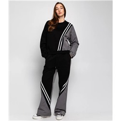 Спортивный костюм #КТ8802 (5), чёрный,серый