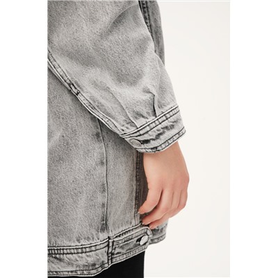 Женская удлиненная джинсовая куртка оверсайз Happyfox