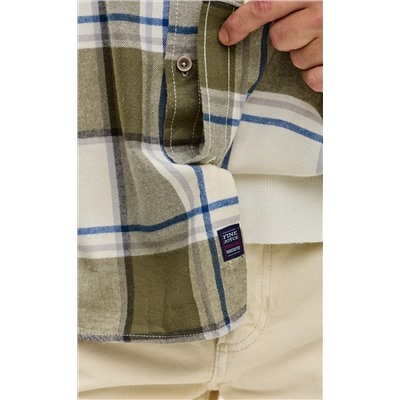 Рубашка F521-0460 khaki-milk