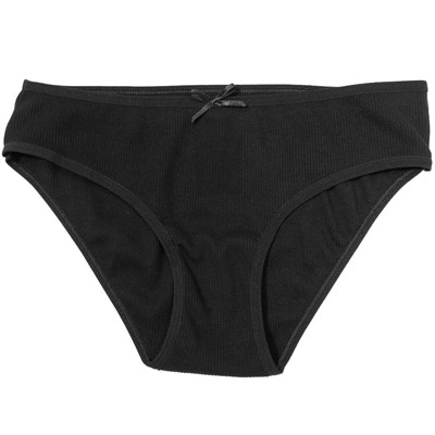 7892-02 Трусы для девочки в рубчик черные (BAYKAR)