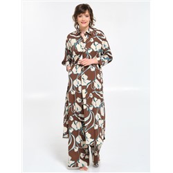 Брюки коричневые в пижамном стиле
