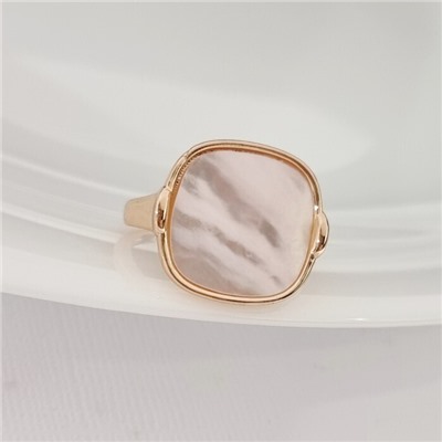 Кольцо 19 р ювелирная бижутерия коллекция "Дубай" покрытие позолота, вставка: перламутр, арт.414.585-19