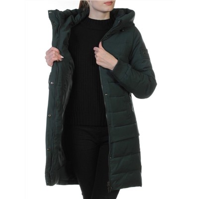 M-1820 DK. GREEN Пальто зимнее женское (холлофайбер)
