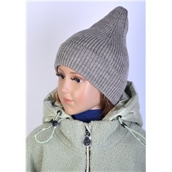 43  Шапка "Тыковка" люрекс с отворотом одинарная капуччино/шт