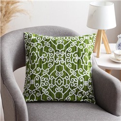 Наволочка декоративная 40×40 см, Pattern green, 100% хлопок