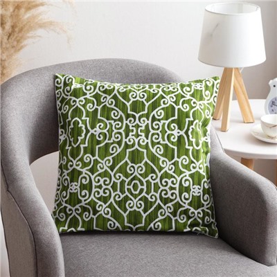 Наволочка декоративная 40×40 см, Pattern green, 100% хлопок