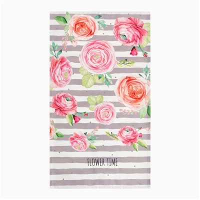 Полотенце «Этель. Пионы», 40×73 см, 100% хлопок, саржа 190 г/м²