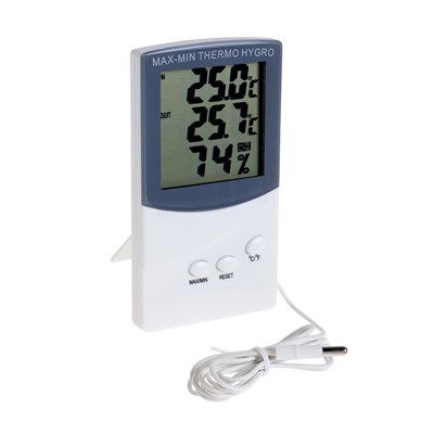 Термометр LTR-07, электронный, 2 датчика температуры, датчик влажности, белый