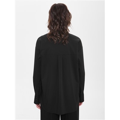 Блузка чёрная с карманом