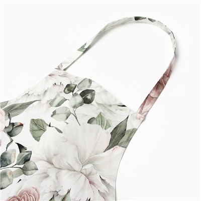 Кухонный набор «Этель. Пионы»: полотенце 40×73 см, прихватка 19×19 см, фартук 60×65±5 см