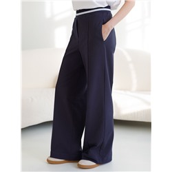 Брюки прямые со стрелками из премиального футера двухнитки с эластаном