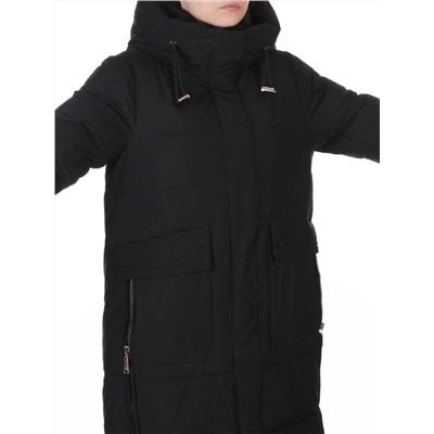8359 BLACK Пальто зимнее женское (200 гр. холлофайбер)