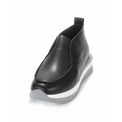 01-5576-1 BLACK Ботинки демисезонные женские (натуральная кожа, байка)