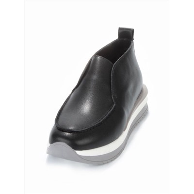 01-5576-1 BLACK Ботинки демисезонные женские (натуральная кожа, байка)