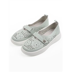 03-YG496-3 LT. GREEN Полуботинки летние женские (натуральная кожа)