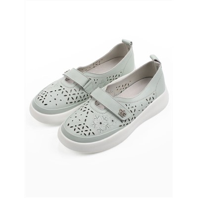 03-YG496-3 LT. GREEN Полуботинки летние женские (натуральная кожа)