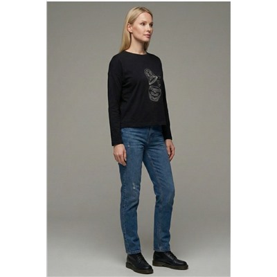 Лонгслив женский оверсайз Ч Арт. 10638