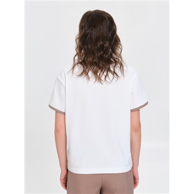 Футболка оверсайз белая с принтом