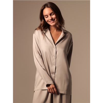 Пижама женская (рубашка, брюки) SL HOME Tensel Home, серая