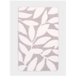 Коврик Доляна Leaves, 50×80 см, ворс 1.5 см, микрофибра, серый