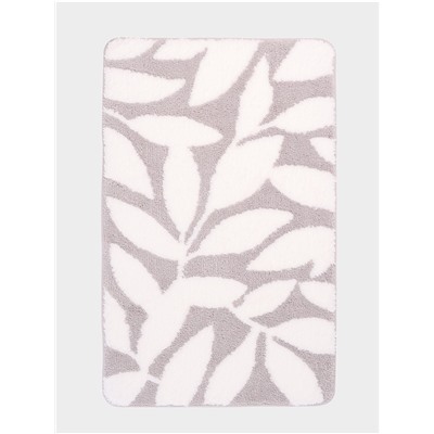 Коврик Доляна Leaves, 50×80 см, ворс 1.5 см, микрофибра, серый