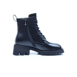 01-CG34-1 BLACK Ботинки демисезонные женские (натуральная кожа, байка)