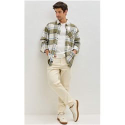 Рубашка F521-0460 khaki-milk