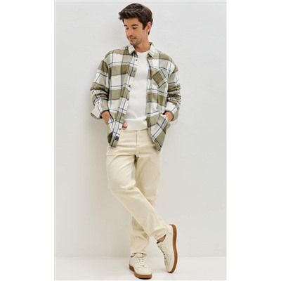 Рубашка F521-0460 khaki-milk