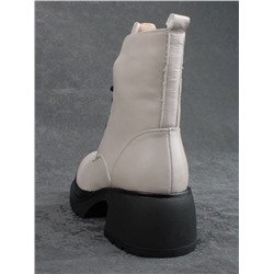 04-M3-H205 BEIGE GRAY Ботинки зимние женские (натуральная кожа, натуральный мех)