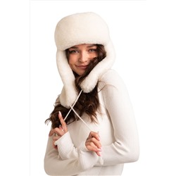 Шапка ушанка РОДИНА цвет белый