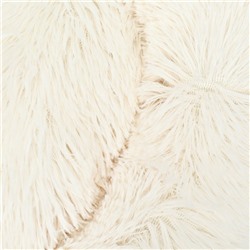 Лежанка для собак и кошек, длинный мех, 60×60×20 см, молочная
