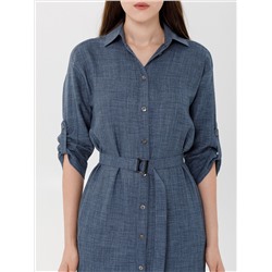 Платье А-образного силуэта с поясом