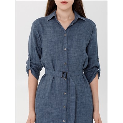 Платье А-образного силуэта с поясом