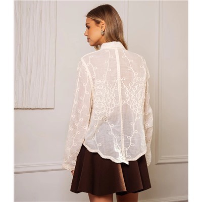 Блуза #КТ809 (5), светло-бежевый