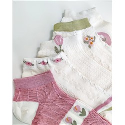 Короткие носки р.35-40 "Flowers" Комплект - 5 пар